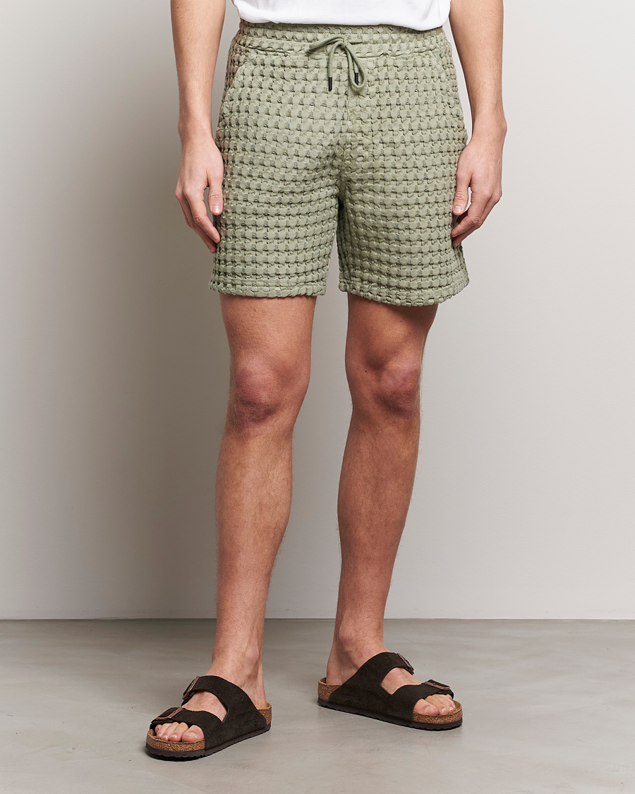 Herre | Joggebukseshorts | OAS | Porto Waffle Shorts Dusty Green