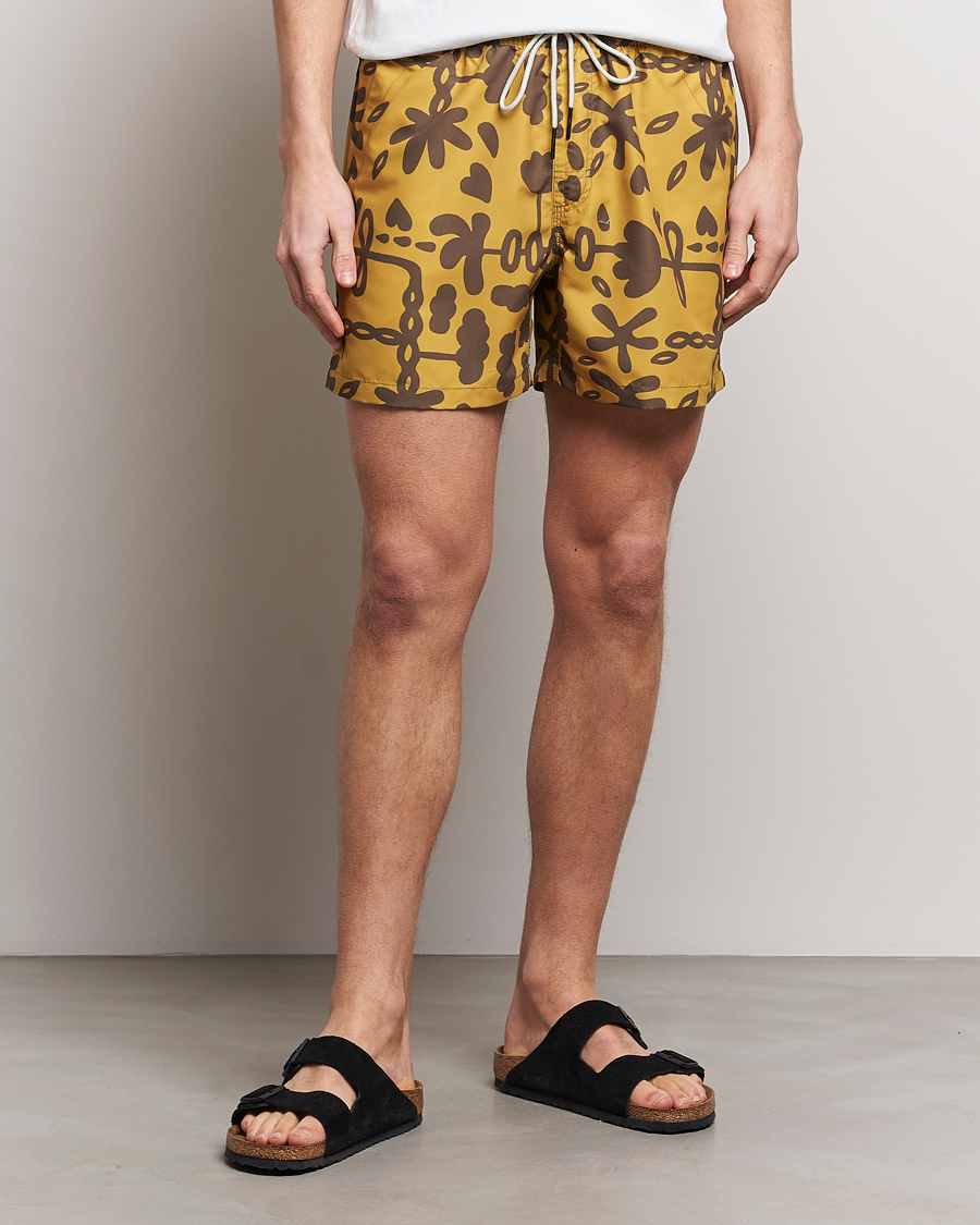 Herr | Badbyxor | OAS | Printed Swimshorts Galbanum