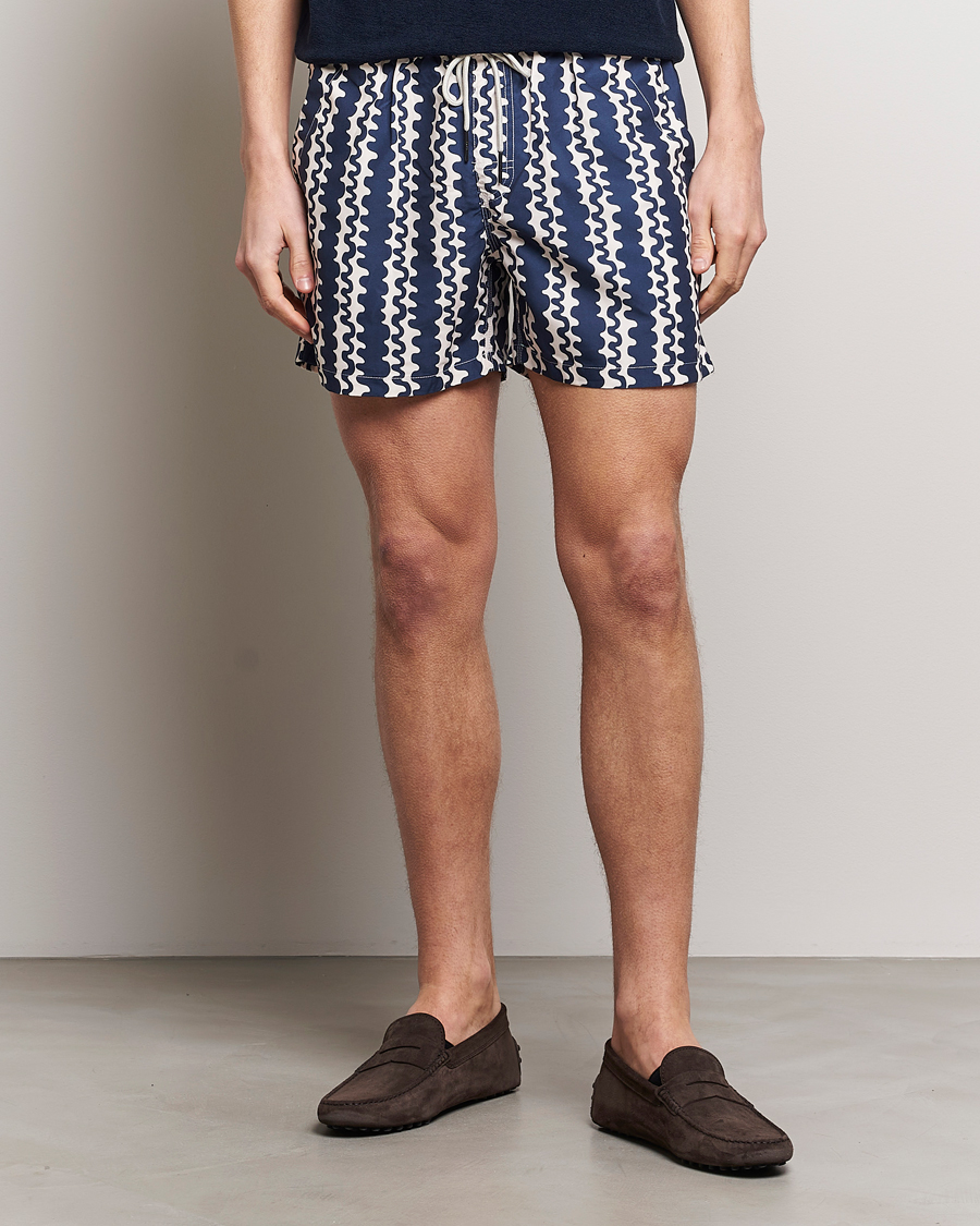 Herr | Badbyxor | OAS | Printed Swimshorts Blue Scribble