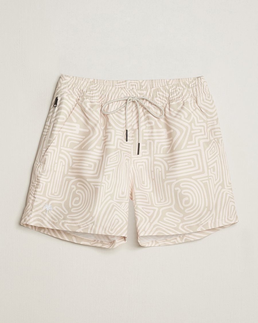 Herr | Badbyxor | OAS | Printed Swimshorts Cream Gondola
