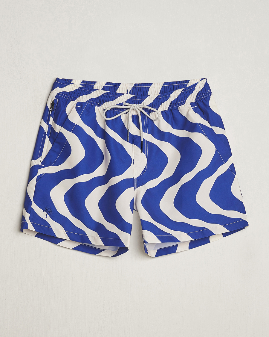 Herr | Badbyxor | OAS | Printed Swimshorts Blue Rippling