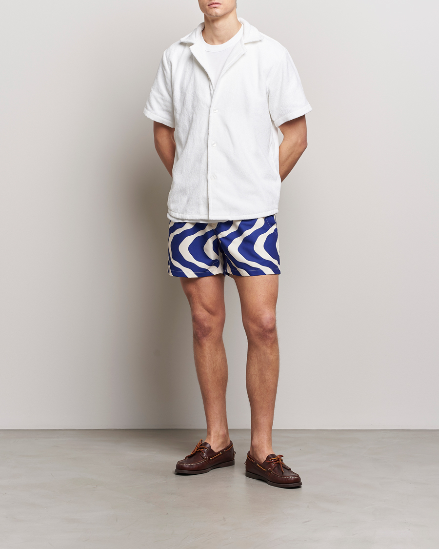 Herr | Badbyxor | OAS | Printed Swimshorts Blue Rippling