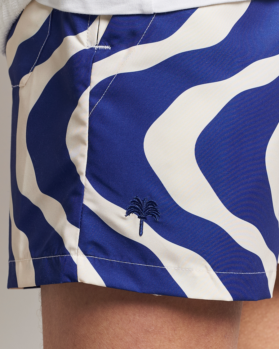 Herr | Badbyxor | OAS | Printed Swimshorts Blue Rippling