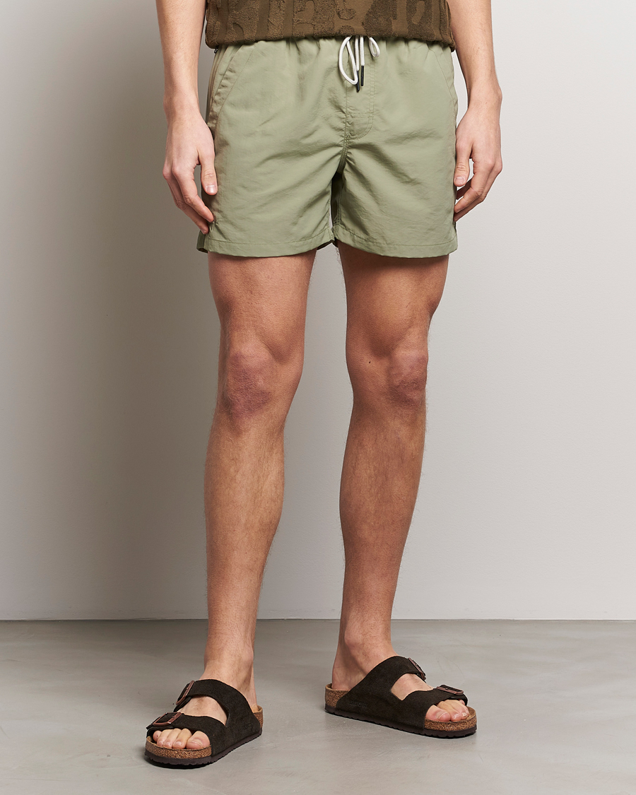 Herr | Badbyxor | OAS | Plain Swimshorts Green