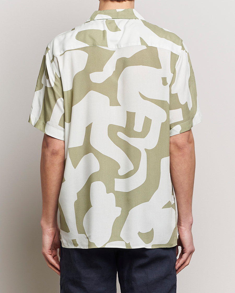 Herr | Skjortor | OAS | Viscose Resort Short Sleeve Shirt Sage Puzzlotec