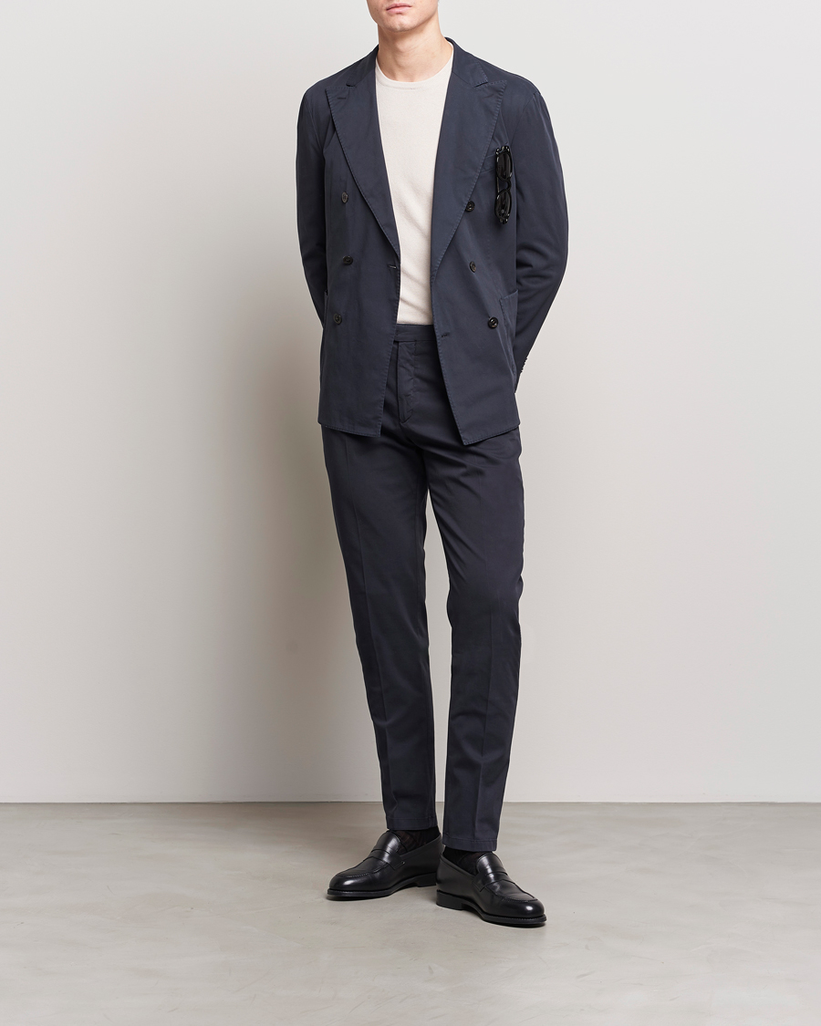 Herr | Kavajer | Boglioli | K Jacket Double Breasted Cotton Blazer Navy