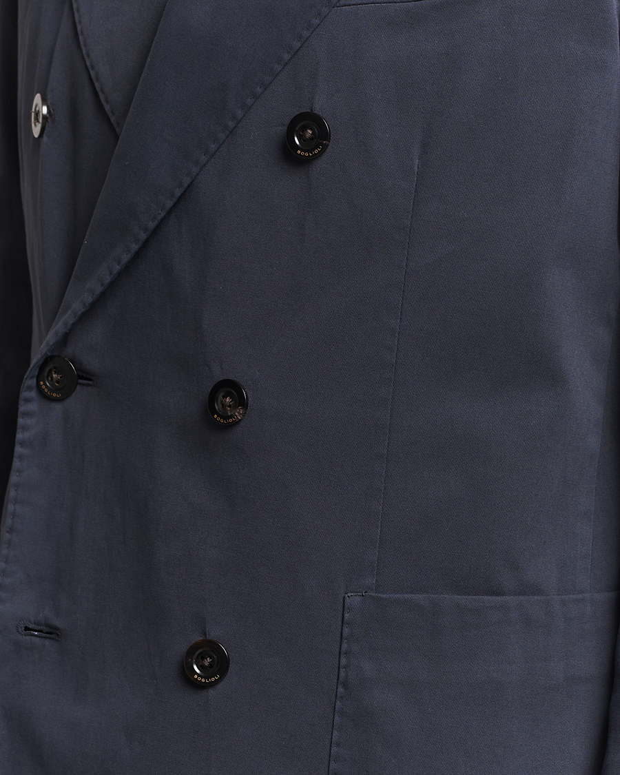 Herr | Kavajer | Boglioli | K Jacket Double Breasted Cotton Blazer Navy