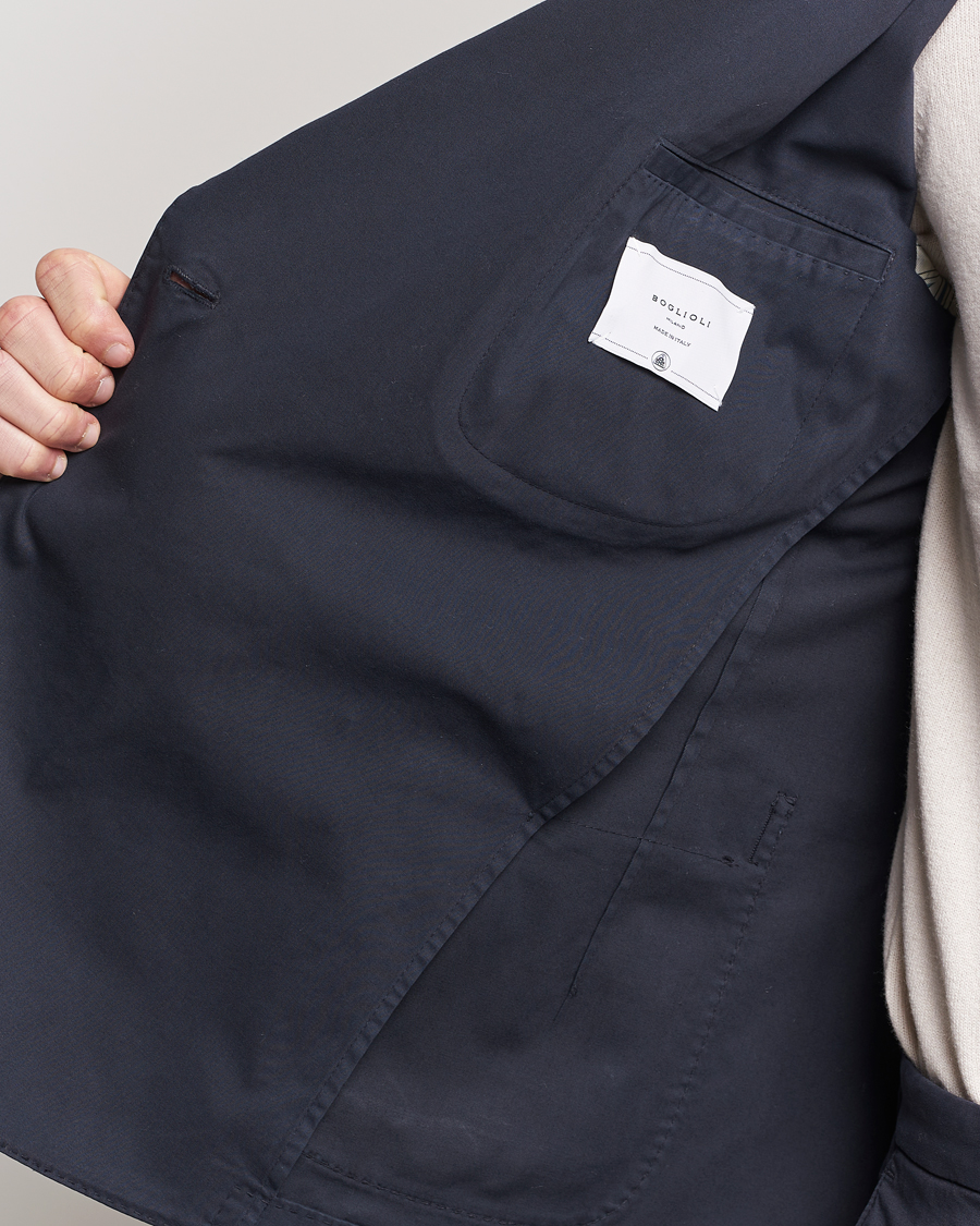Herr | Kavajer | Boglioli | K Jacket Double Breasted Cotton Blazer Navy