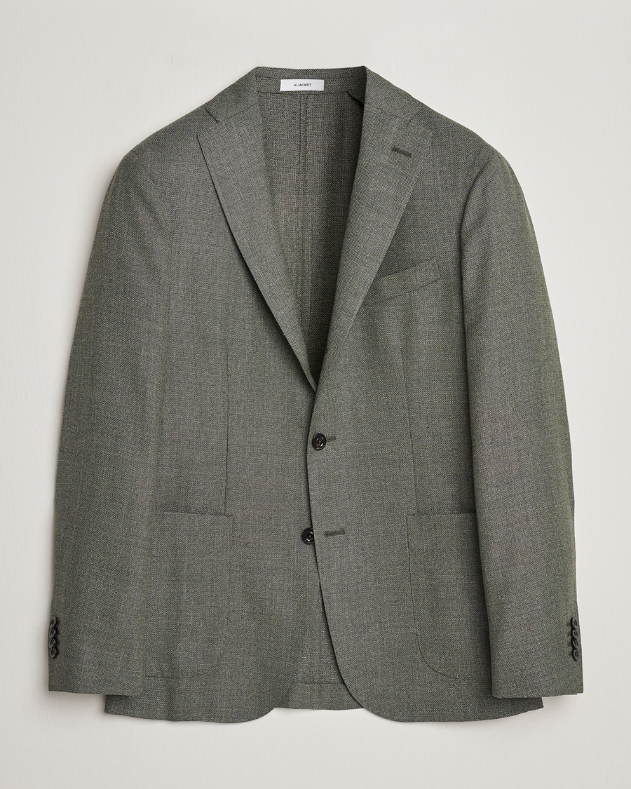 Herr | Kavajer | Boglioli | K Jacket Wool Hopsack Blazer Sage Green