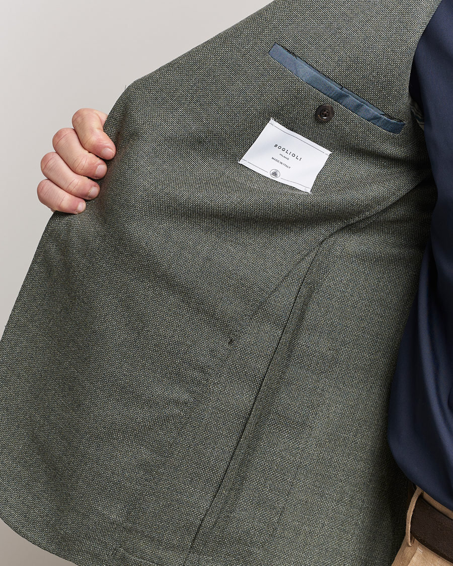 Herr | Kavajer | Boglioli | K Jacket Wool Hopsack Blazer Sage Green