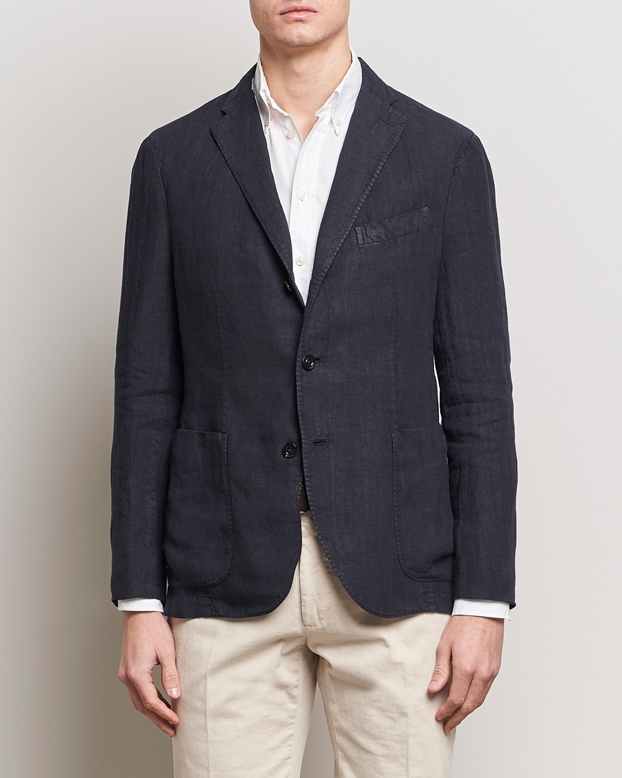 Herr |  | Boglioli | K Jacket Linen Blazer Navy