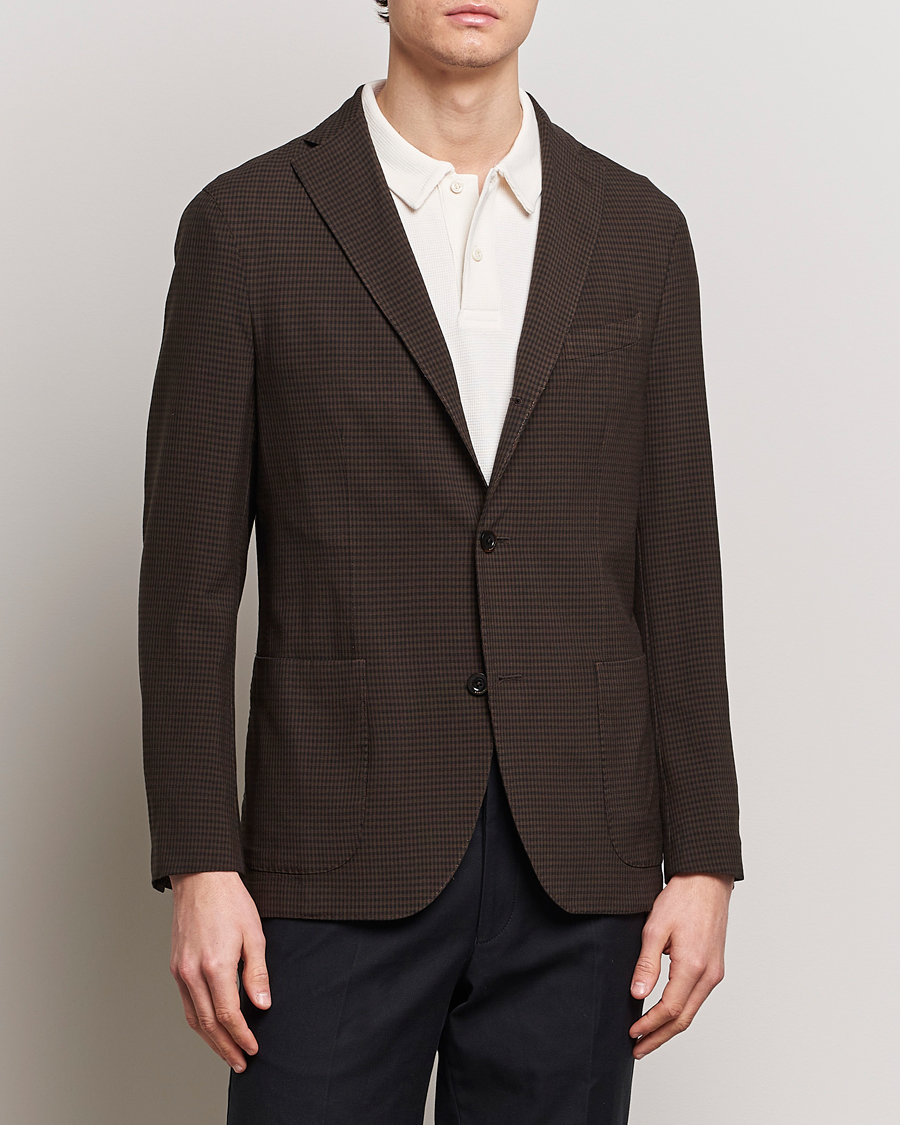 Herr | Nya produktbilder | Boglioli | K Jacket Check Wool Blazer Dark Brown