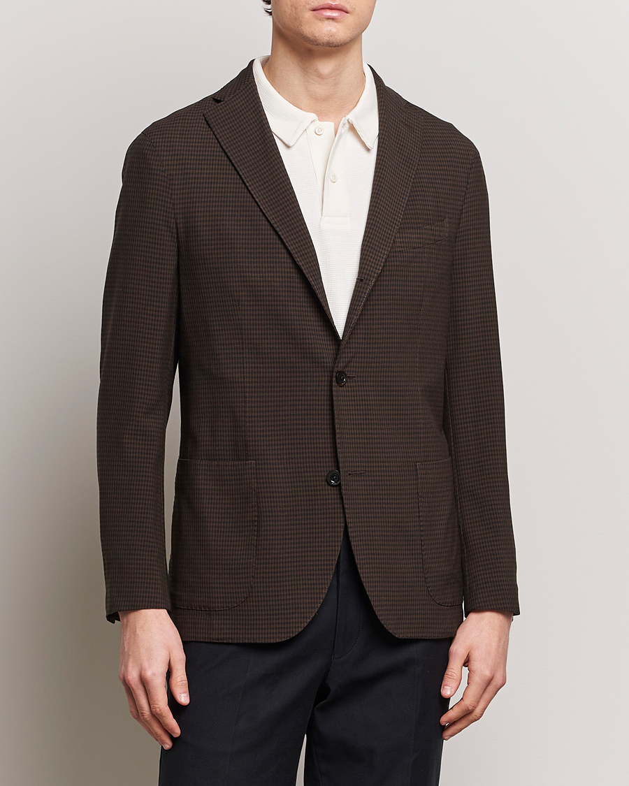 Herr | Avdelningar | Boglioli | K Jacket Check Wool Blazer Dark Brown