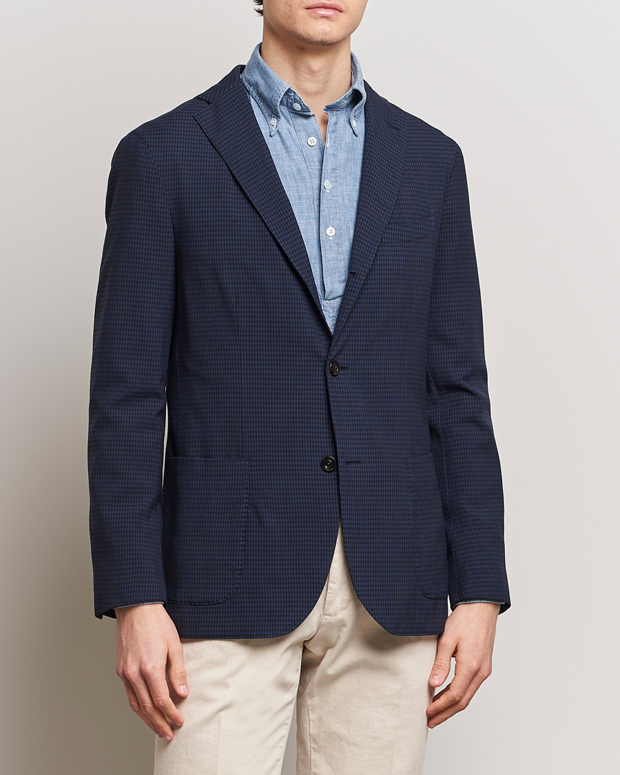 Herr | Italian Department | Boglioli | K Jacket Check Wool Blazer Navy