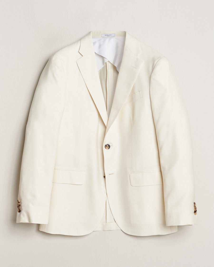 Herr | Kavajer | Boglioli | Cashmere/Silk Cocktail Jacket Off White