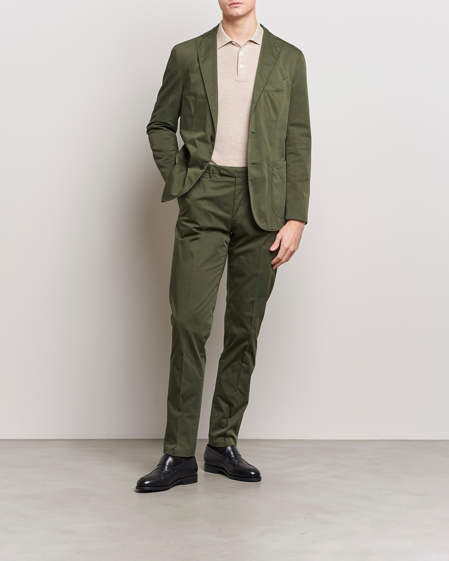 Herr |  | Boglioli | K Jacket Cotton Satin Suit Forest Green