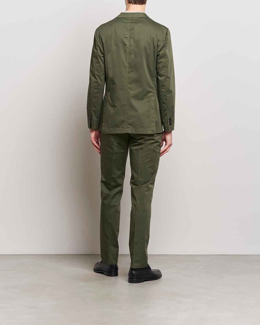 Herr |  | Boglioli | K Jacket Cotton Satin Suit Forest Green