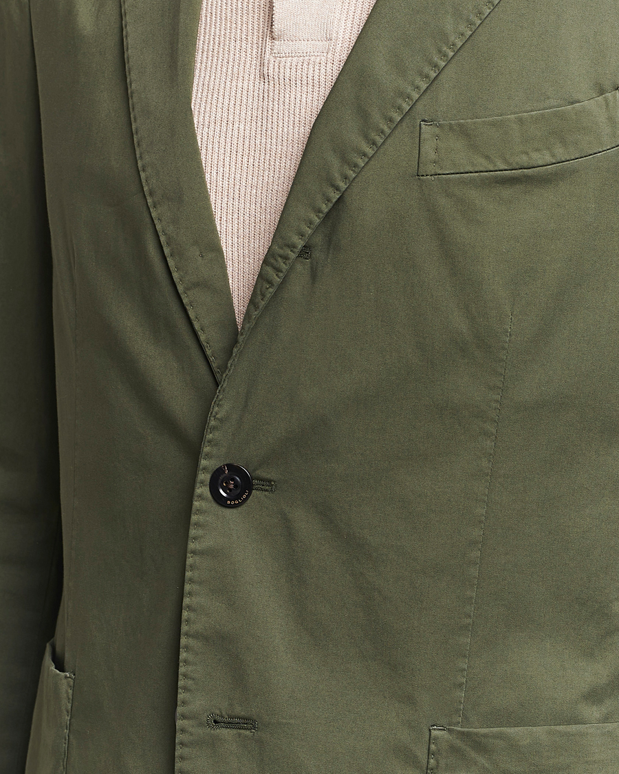 Herr | Kostymer | Boglioli | K Jacket Cotton Satin Suit Forest Green