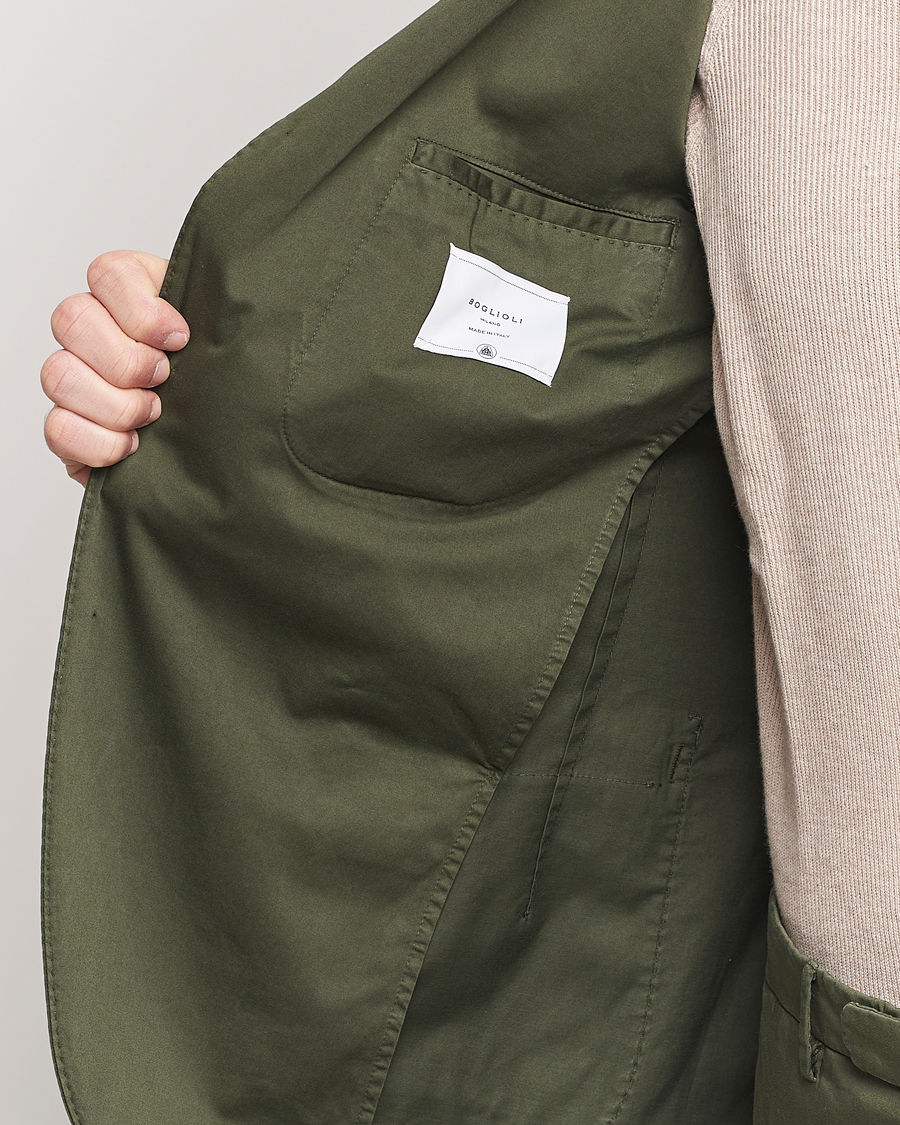 Herr | Kostymer | Boglioli | K Jacket Cotton Satin Suit Forest Green