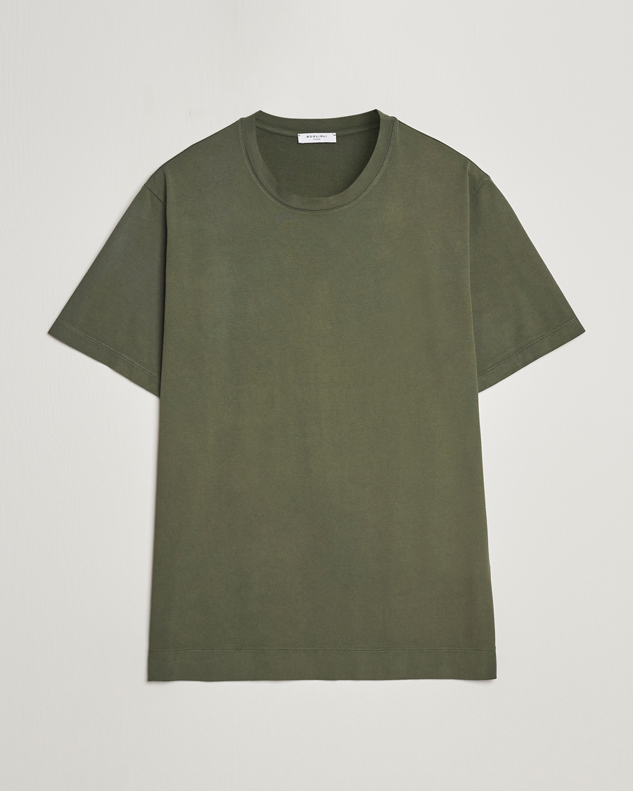 Herr | T-Shirts | Boglioli | Garment Dyed T-Shirt Forest Green