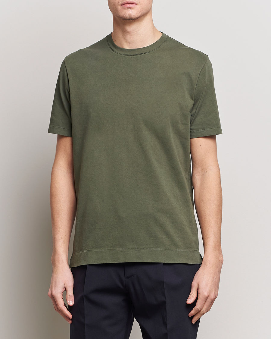 Herr | Avdelningar | Boglioli | Garment Dyed T-Shirt Forest Green