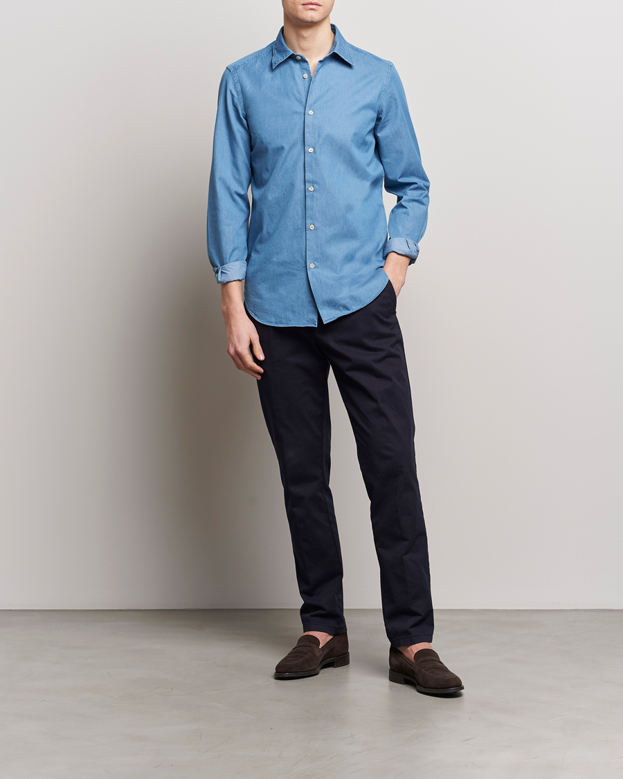 Herr | Skjortor | Boglioli | Slim Fit Denim Shirt Light Indigo
