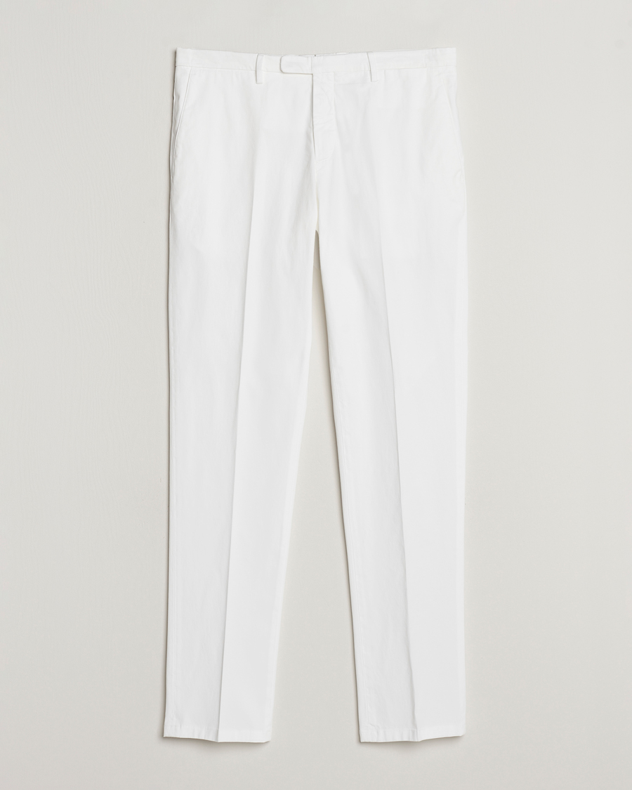 Herr | Byxor | Boglioli | Cotton Stretch Chinos White