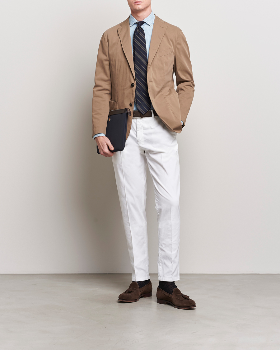 Herr | Byxor | Boglioli | Cotton Stretch Chinos White