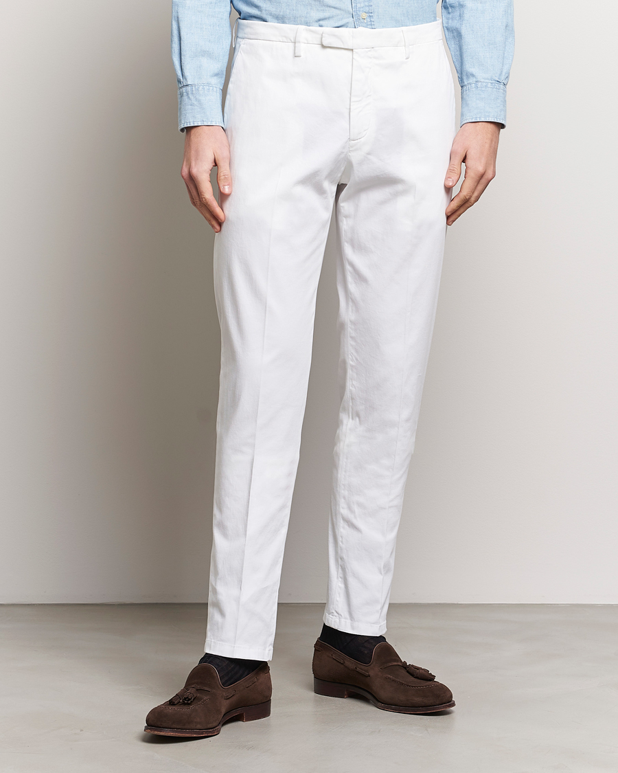 Herr | Italian Department | Boglioli | Cotton Stretch Chinos White