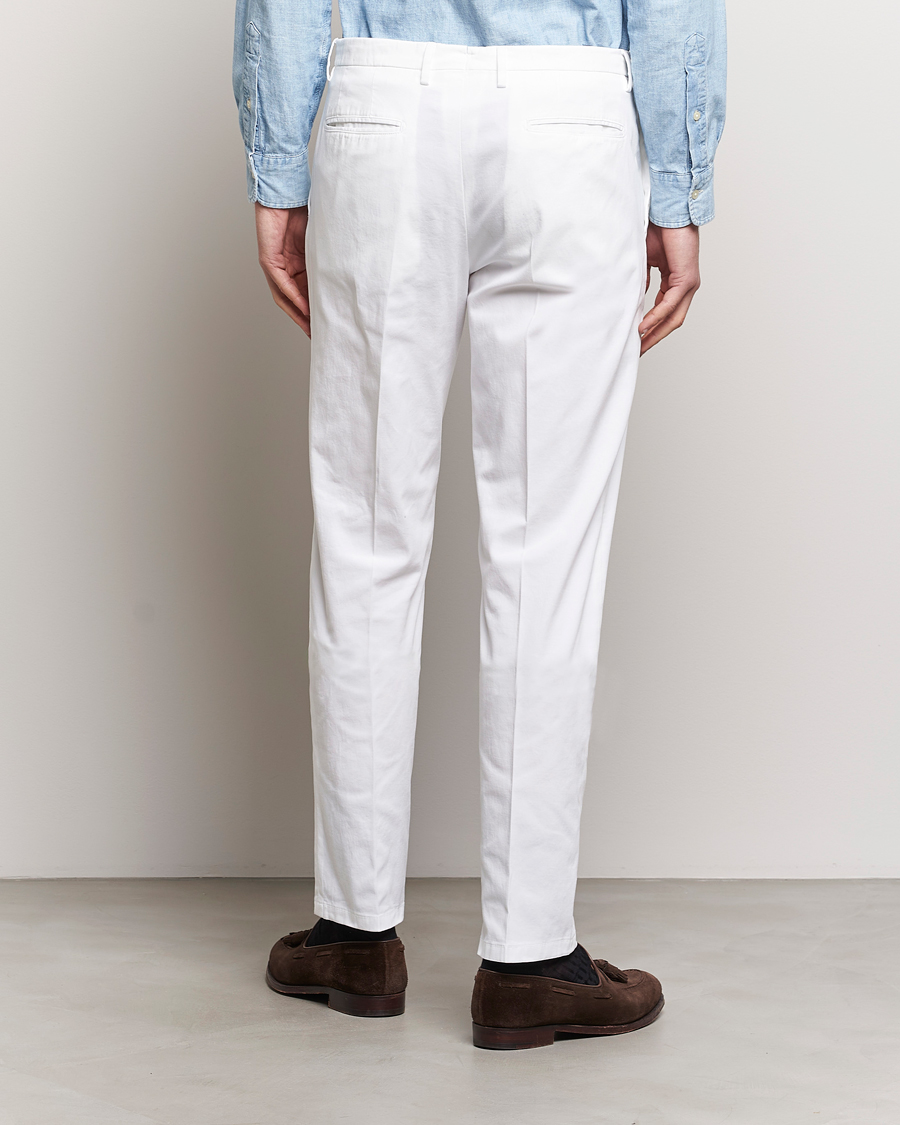 Herr | Byxor | Boglioli | Cotton Stretch Chinos White