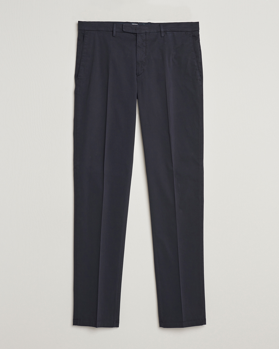 Herr | Byxor | Boglioli | Cotton Stretch Chinos Navy