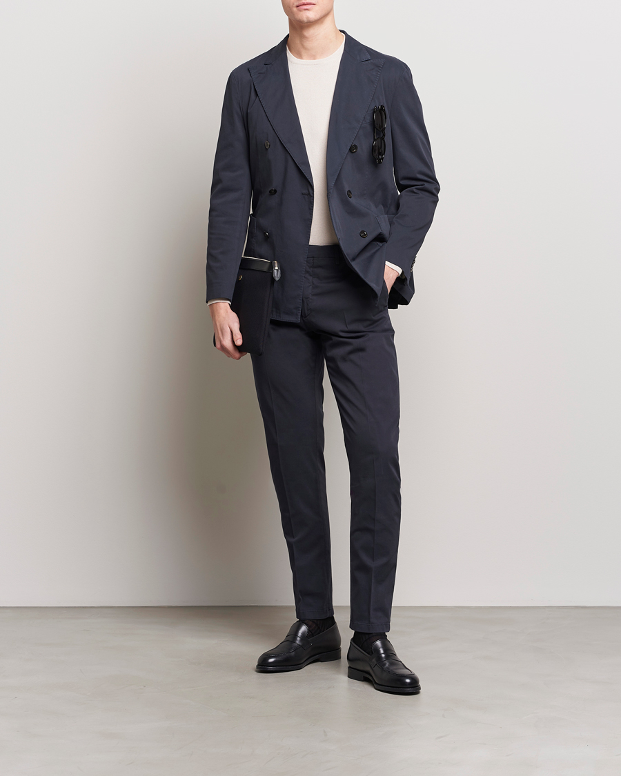 Herr | Byxor | Boglioli | Cotton Stretch Chinos Navy