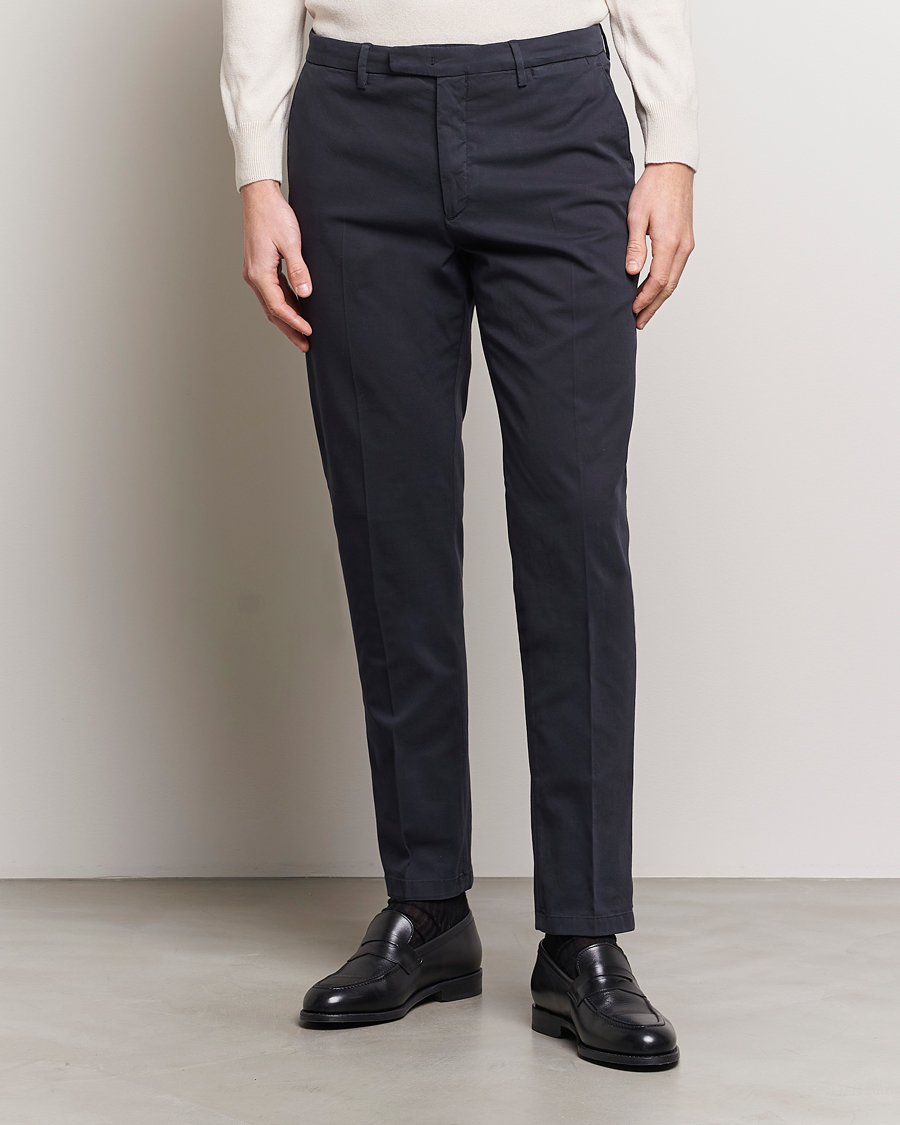 Herr | Chinos | Boglioli | Cotton Stretch Chinos Navy