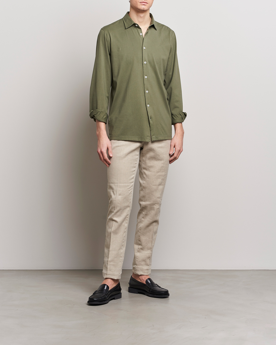Herr | Byxor | PT01 | Slim Fit Linen Drawstring Pants Light Beige