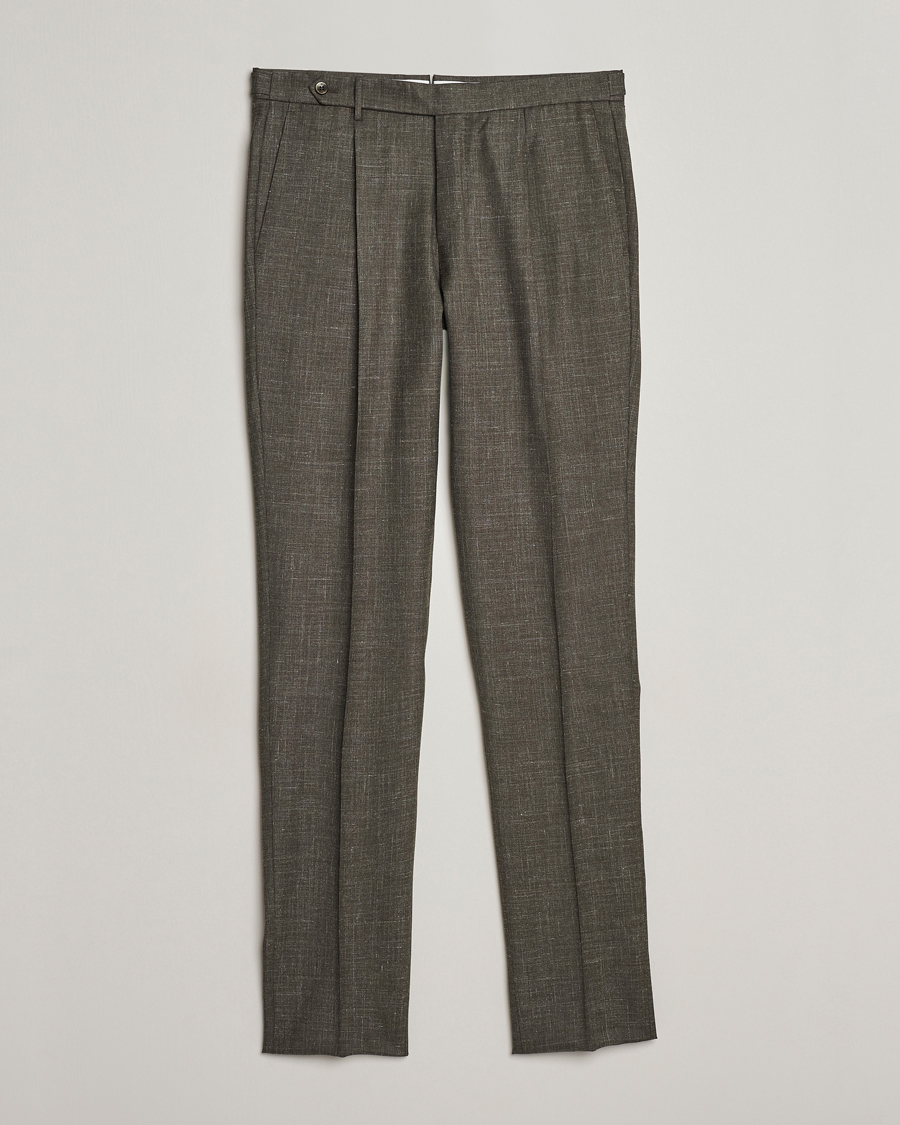 Herr | Byxor | PT01 | Gentleman Fit Wool/Silk Trousers Dark Brown