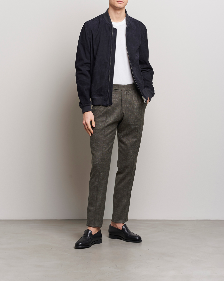 Herr | Byxor | PT01 | Gentleman Fit Wool/Silk Trousers Dark Brown