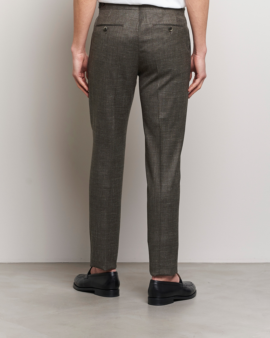 Herr | Byxor | PT01 | Gentleman Fit Wool/Silk Trousers Dark Brown