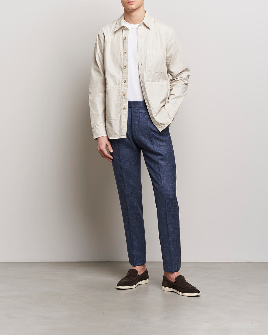 Herr | Byxor | PT01 | Gentleman Fit Wool/Silk Trousers Navy