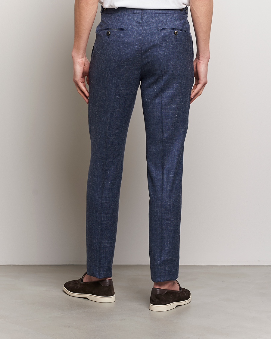 Herr | Byxor | PT01 | Gentleman Fit Wool/Silk Trousers Navy