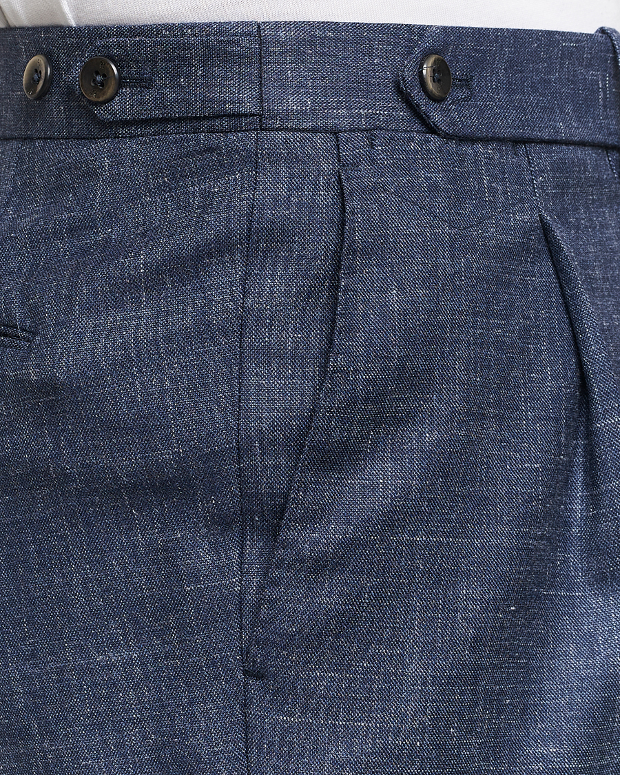 Herr | Byxor | PT01 | Gentleman Fit Wool/Silk Trousers Navy