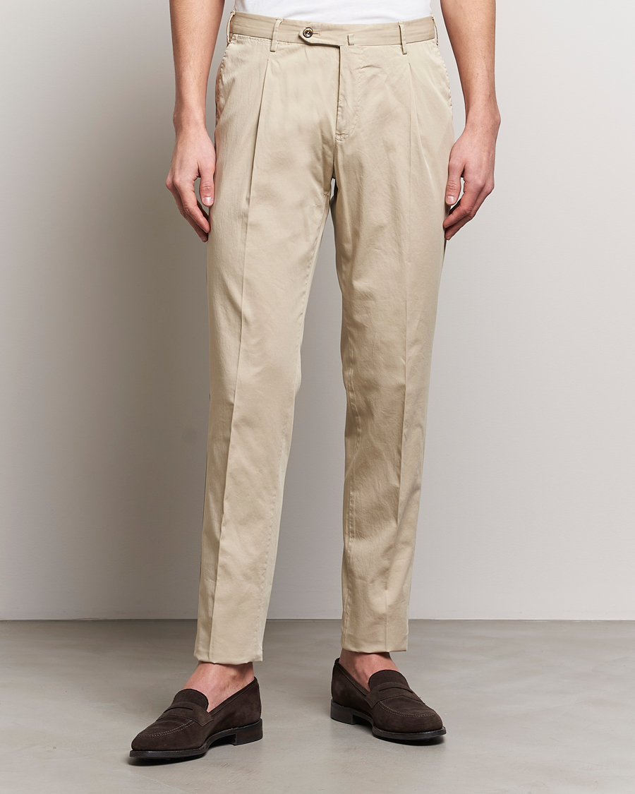 Herr | Byxor | PT01 | Slim Fit Garment Dyed Stretch Chinos Beige