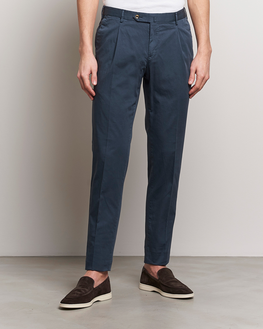 Herr | Italian Department | PT01 | Slim Fit Garment Dyed Stretch Chinos Navy