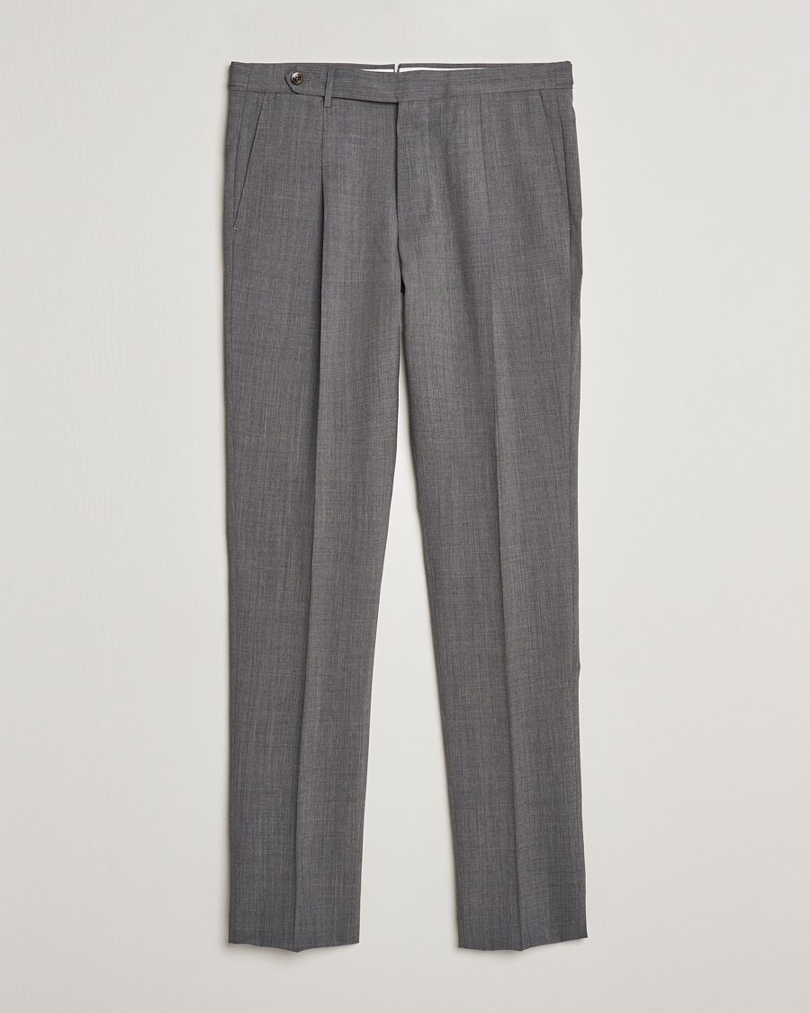 Herr | Byxor | PT01 | Gentleman Fit Wool Stretch Trousers Medium Grey