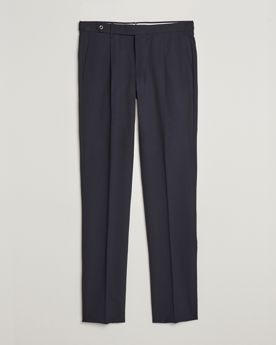 Herr | Byxor | PT01 | Gentleman Fit Wool Stretch Trousers Navy