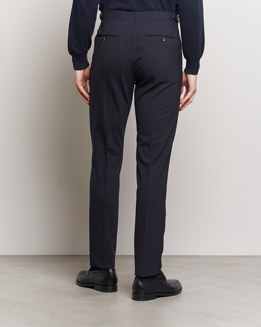 Herr | Byxor | PT01 | Gentleman Fit Wool Stretch Trousers Navy