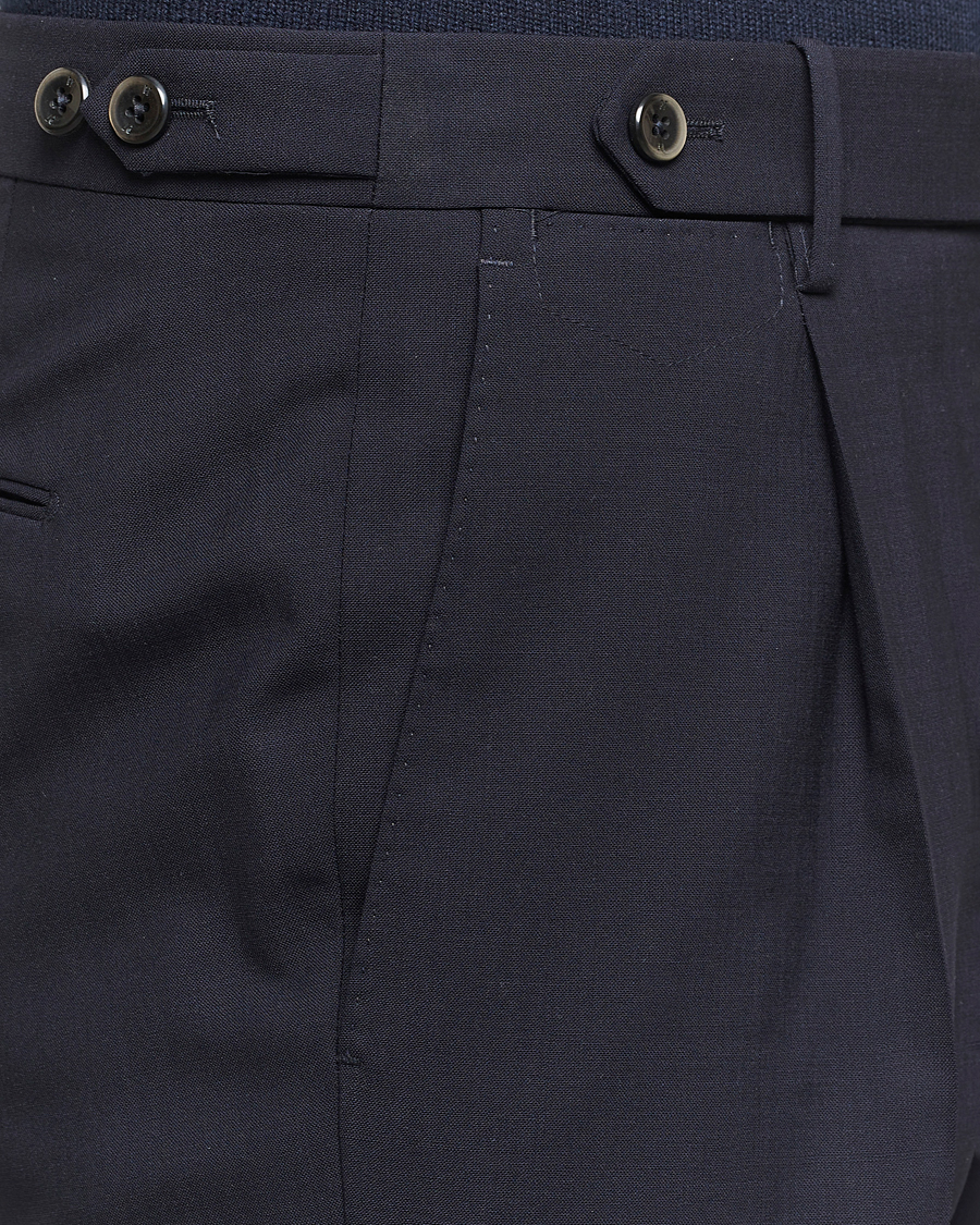 Herr | Byxor | PT01 | Gentleman Fit Wool Stretch Trousers Navy