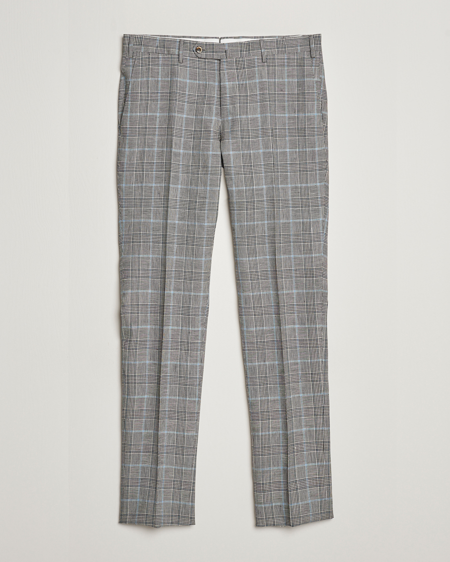 Herr | Byxor | PT01 | Slim Fit Glencheck Trousers Grey/Blue