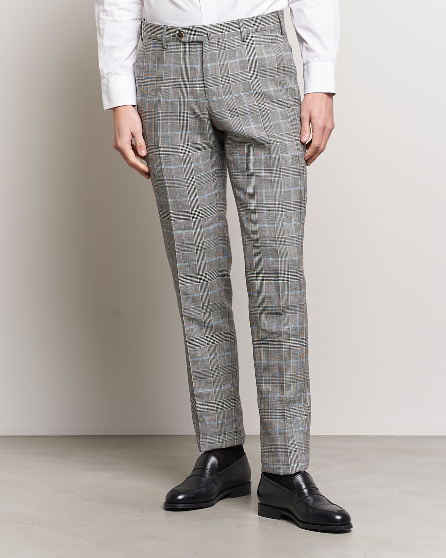 Herr | Kläder | PT01 | Slim Fit Glencheck Trousers Grey/Blue