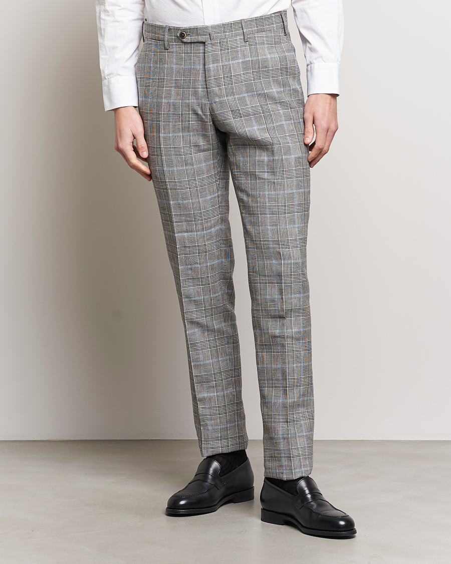 Herr | Avdelningar | PT01 | Slim Fit Glencheck Trousers Grey/Blue