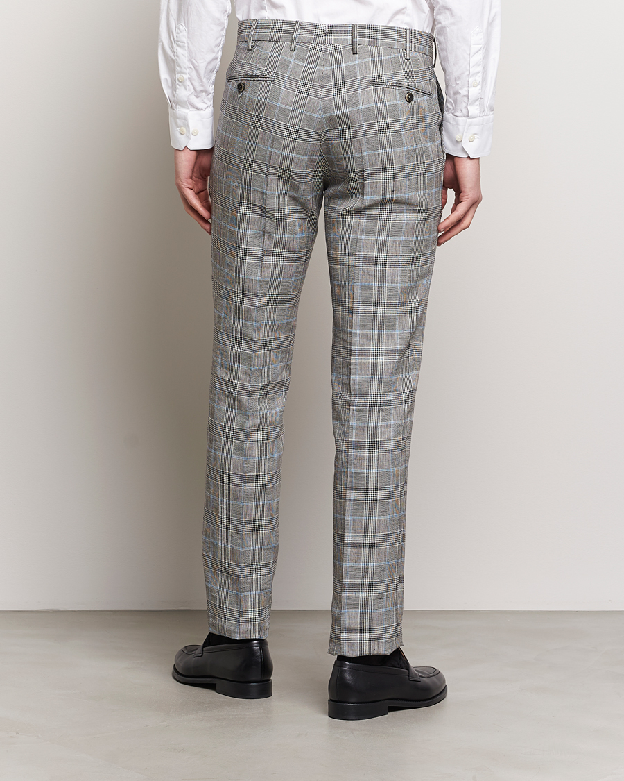 Herr | Byxor | PT01 | Slim Fit Glencheck Trousers Grey/Blue